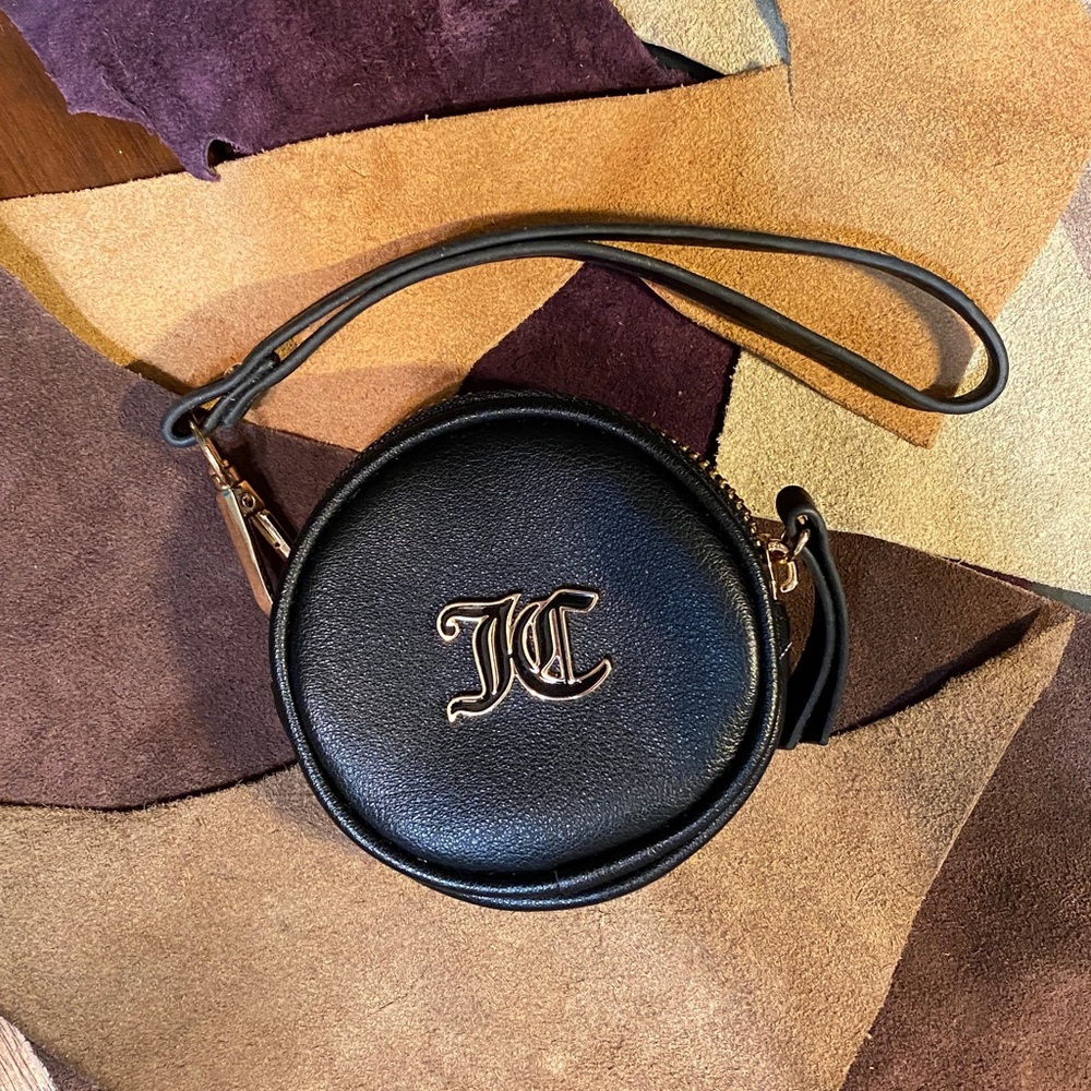 Juicy Couture Small Black Wristlet with Gold Accents